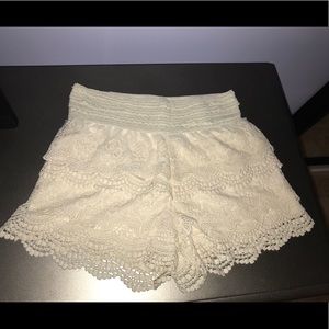 Floral fabric shorts. Super cute!